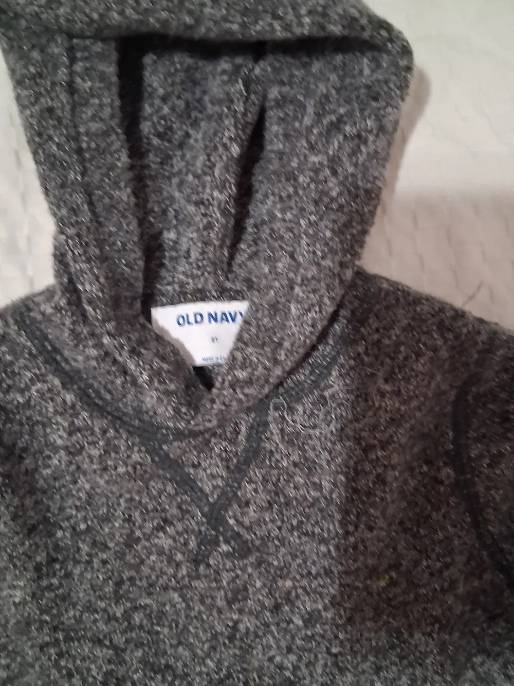 Old Navy Men's Charcoal Marled Zip-Up Hoodie Sweater